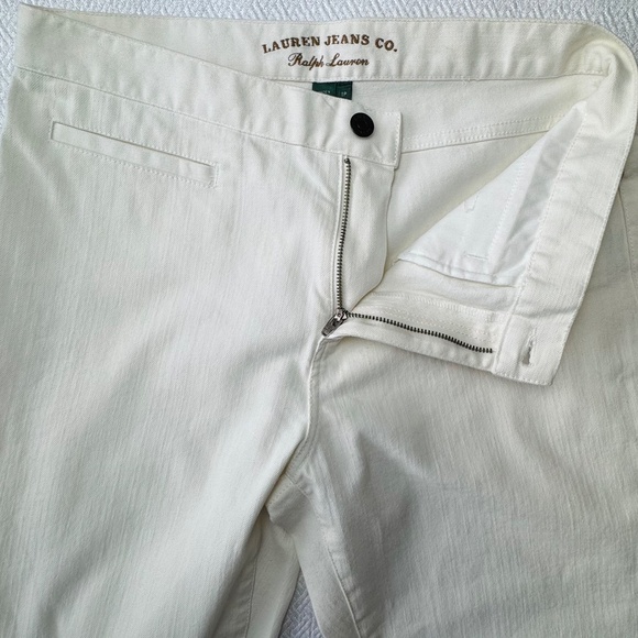 NWT Lauren Ralph Lauren Off-White Denim Slim Straight Pants/Jeans, Size 8 Petite - Picture 9 of 12